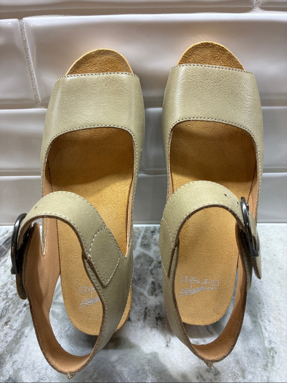 Comfort Slide Sandals in Light Beige - Women by Dansko.